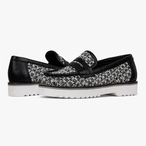 NYDJ Women’s Owen’s  Boucle Loafer Black/White , 7, NEW